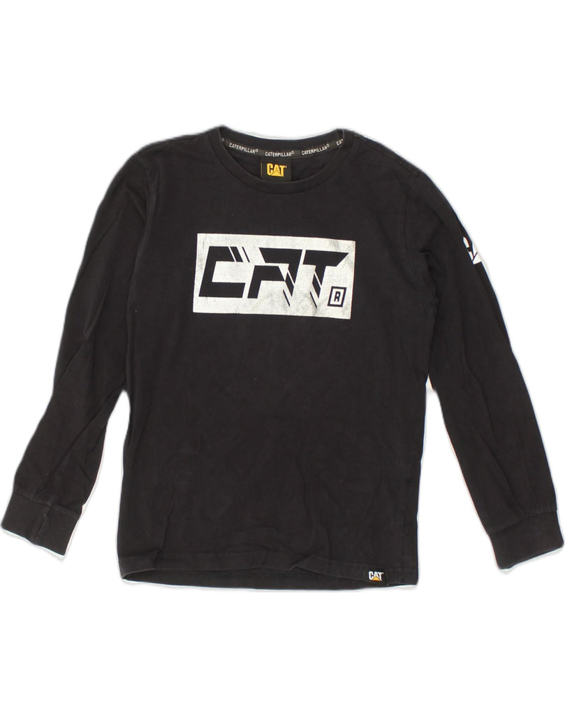 CATERPILLAR Girls Graphic Top Long Sleeve 9-10 Years Black Cotton | Vintage Caterpillar | Thrift | Second-Hand Caterpillar | Used Clothing | Messina Hembry 