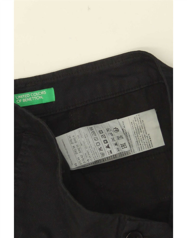 Женские шорты чинос Benetton UK 12 Medium W32 Черные