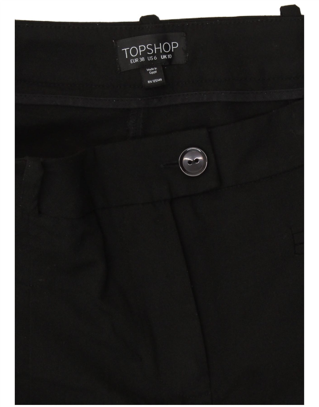 TOPSHOP Женские зауженные укороченные брюки UK 10 Small W31 L23 Черные