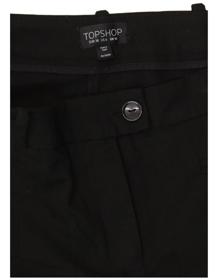 TOPSHOP Женские зауженные укороченные брюки UK 10 Small W31 L23 Черные