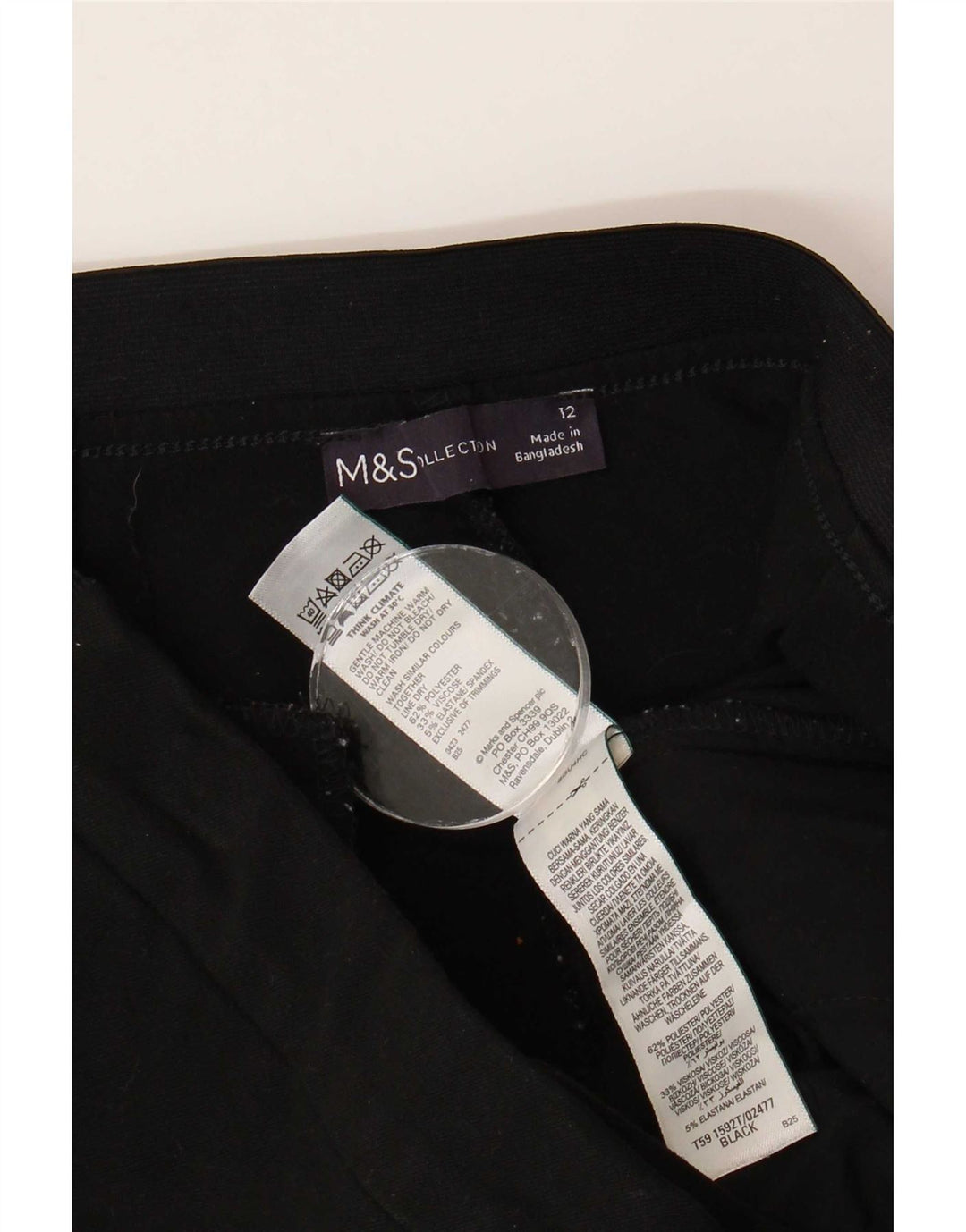 Женские брюки узкого кроя Marks & Spencer UK 12, средние W32 L25, черные
