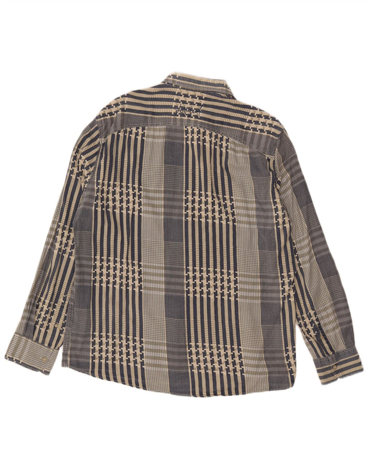 Мужская рубашка с рисунком Desigual 2XL, синяя, пэчворк, хлопок