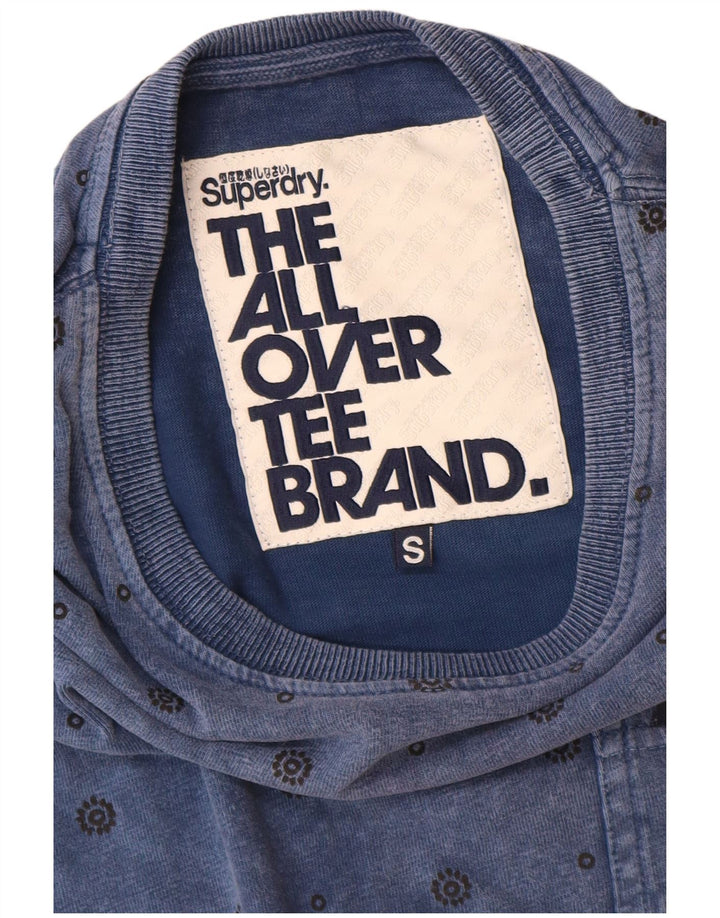 Мужская футболка Superdry, маленький синий пятнистый хлопок