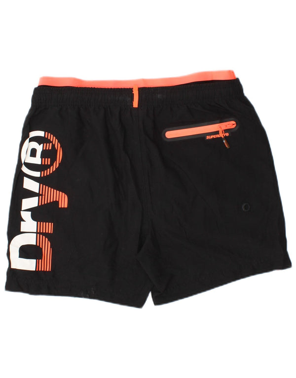 SUPERDRY Мужские шорты для плавания с рисунком XL, черный полиэстер