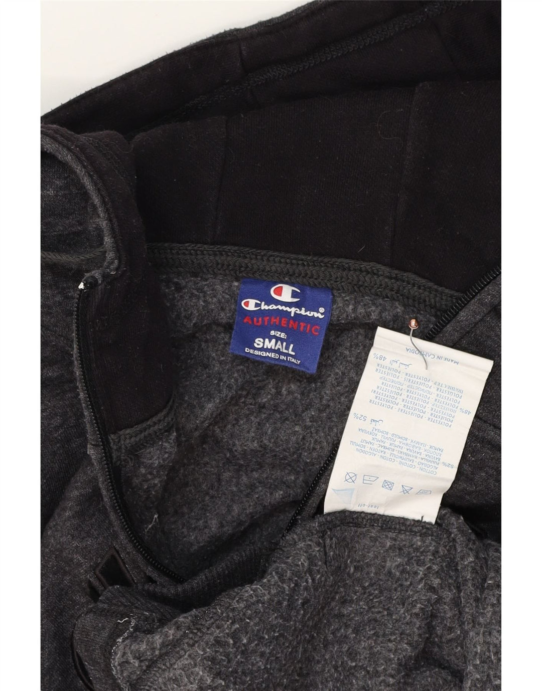 Мужской свитер с капюшоном и молнией CHAMPION, маленький серый хлопковый крапчатый свитер