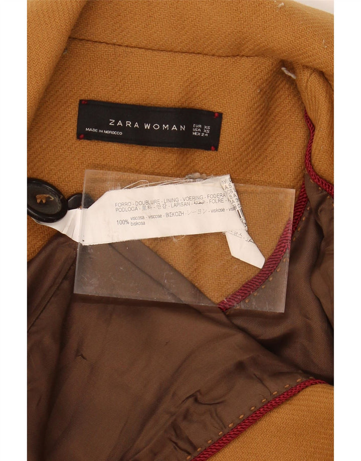 ZARA Womens Overcoat UK 6 XS Brown Viscose Vintage Zara and Second-Hand Zara from Messina Hembry 