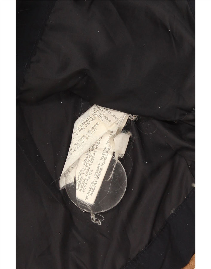Женская стеганая куртка с капюшоном Zara UK 18 XL, темно-синий полиэстер