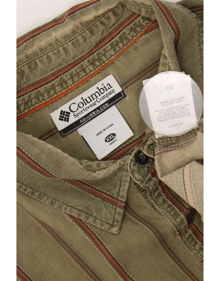 Женская рубашка Columbia 2XL, хлопок в полоску цвета хаки