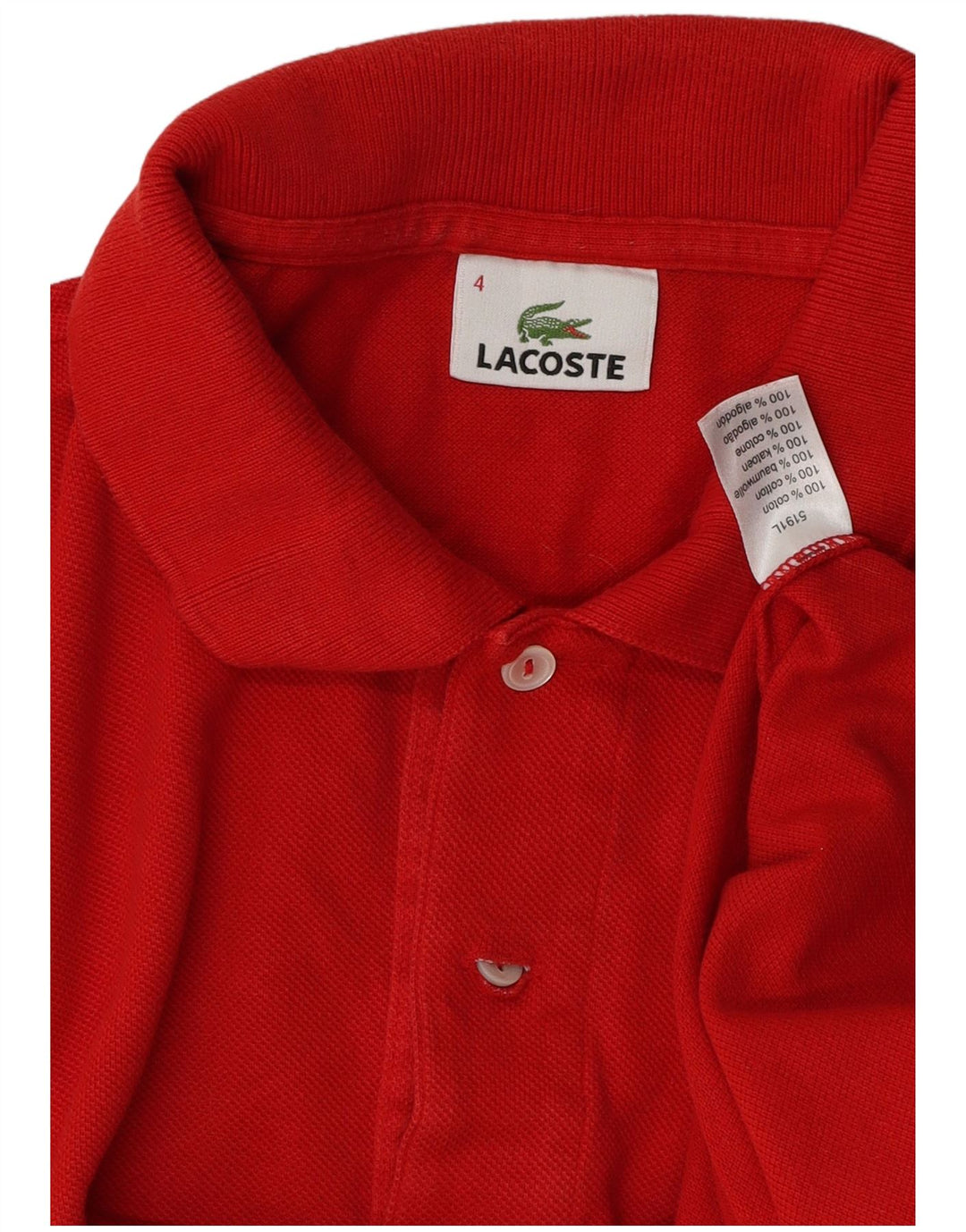 Мужская рубашка-поло Lacoste, размер 4, средний красный хлопок, размер 4