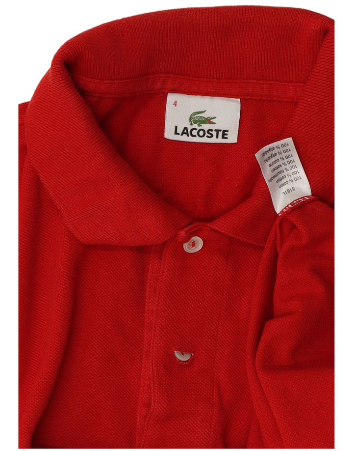 Мужская рубашка-поло Lacoste, размер 4, средний красный хлопок, размер 4