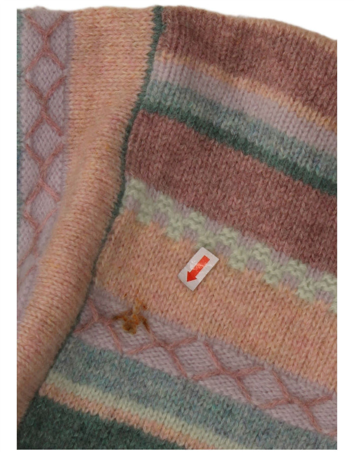 Женский джемпер с круглым вырезом BENETTON UK 16, большой, в разноцветную полоску