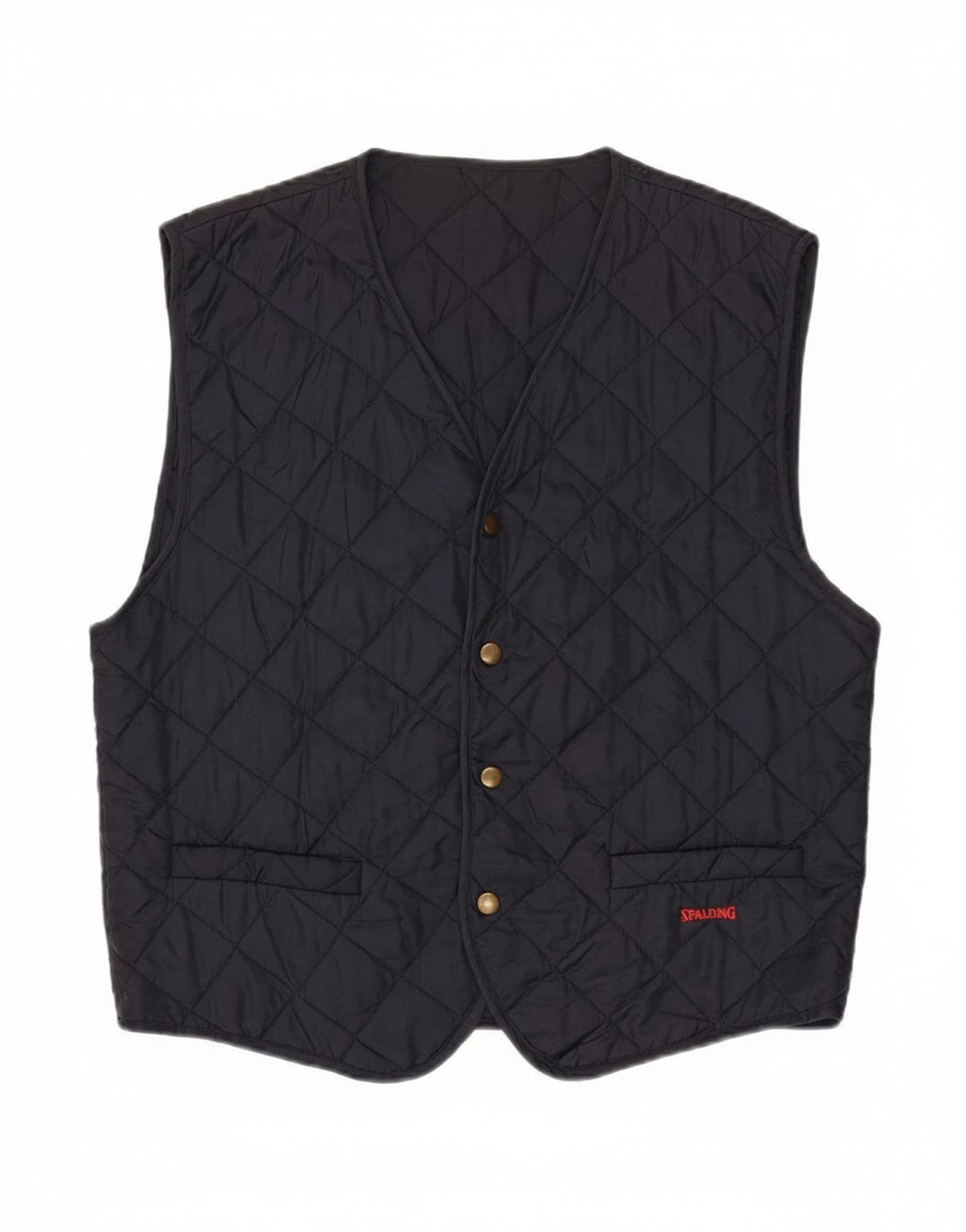 SPALDING Mens Quilted Waistcoat Medium Navy Blue