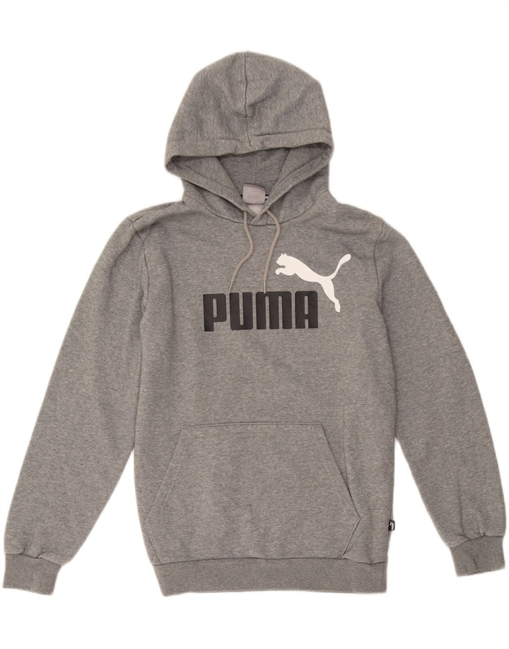 Мужской джемпер с капюшоном Puma, маленький серый, хлопковый