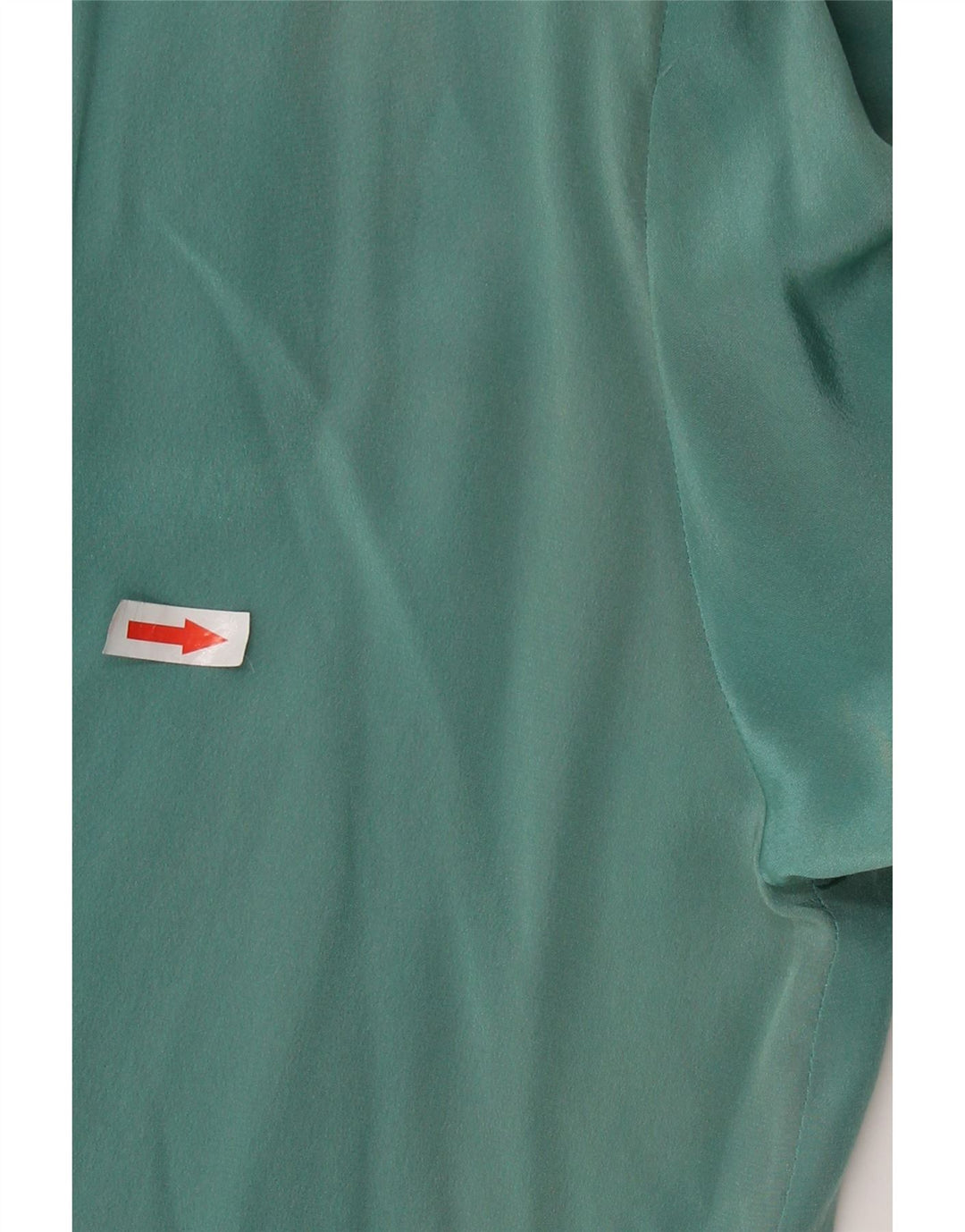 ВИНТАЖНАЯ женская блузка с длинными рукавами и завязками спереди, Великобритания, 16, большой зеленый шелк