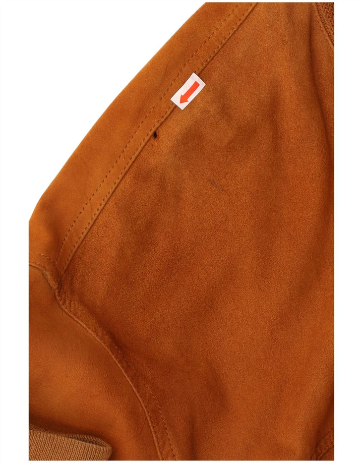 Мужской замшевый бомбер VINTAGE UK 42 XL коричневый кожаный