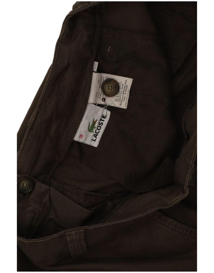 LACOSTE Womens Bootcut Chino Trousers Size 38 Medium W32 L34 Brown Cotton