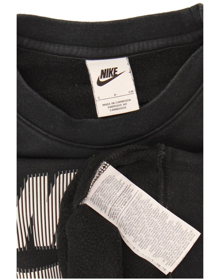 Мужской свитшот с рисунком Nike, маленький черный хлопковый джемпер