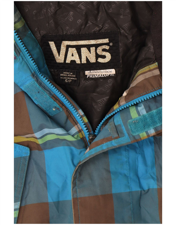 Мужская ветровка Vans с капюшоном UK 36, маленькая синяя клетка из полиэстера