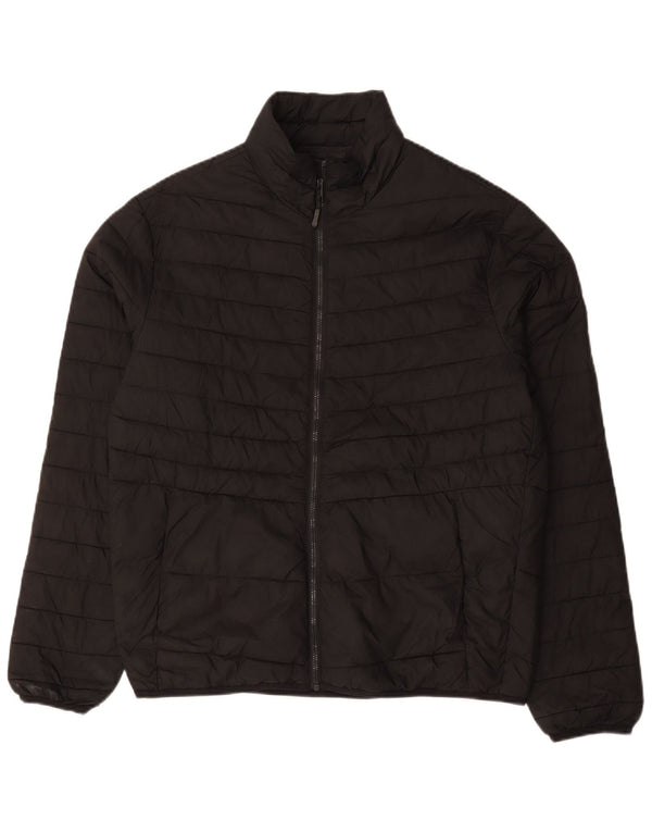 Мужская стеганая куртка Jack & Jones UK 40, большая, черная, полиэстер