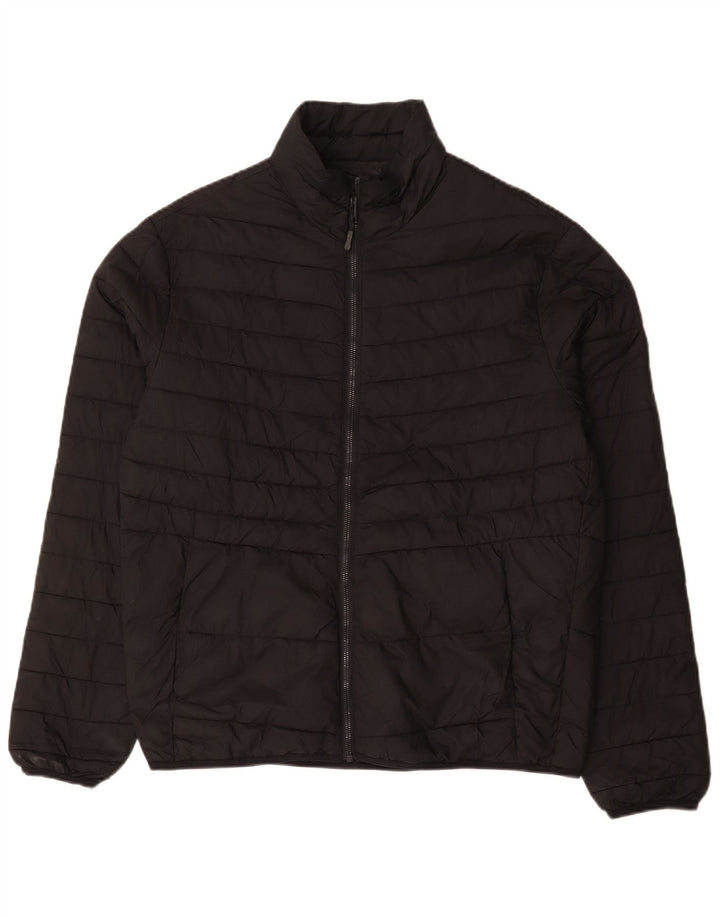 Мужская стеганая куртка Jack & Jones UK 40, большая, черная, полиэстер