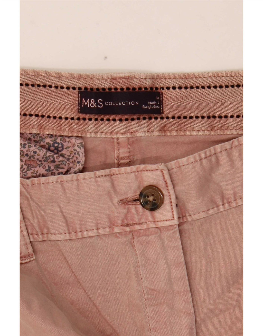 Женские шорты чинос Marks & Spencer UK 14, большие W34, розовые