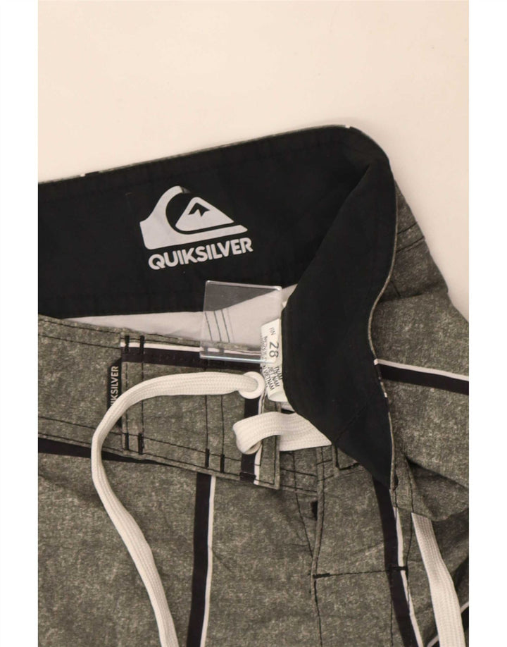 Мужские шорты для плавания Quiksilver, маленькие серые в клетку, полиакрил