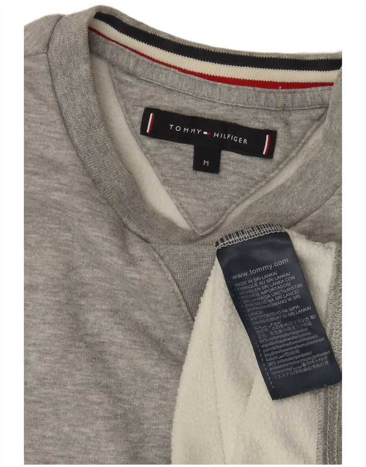 Мужской свитшот с рисунком Tommy Hilfiger, средний серый с цветными блоками