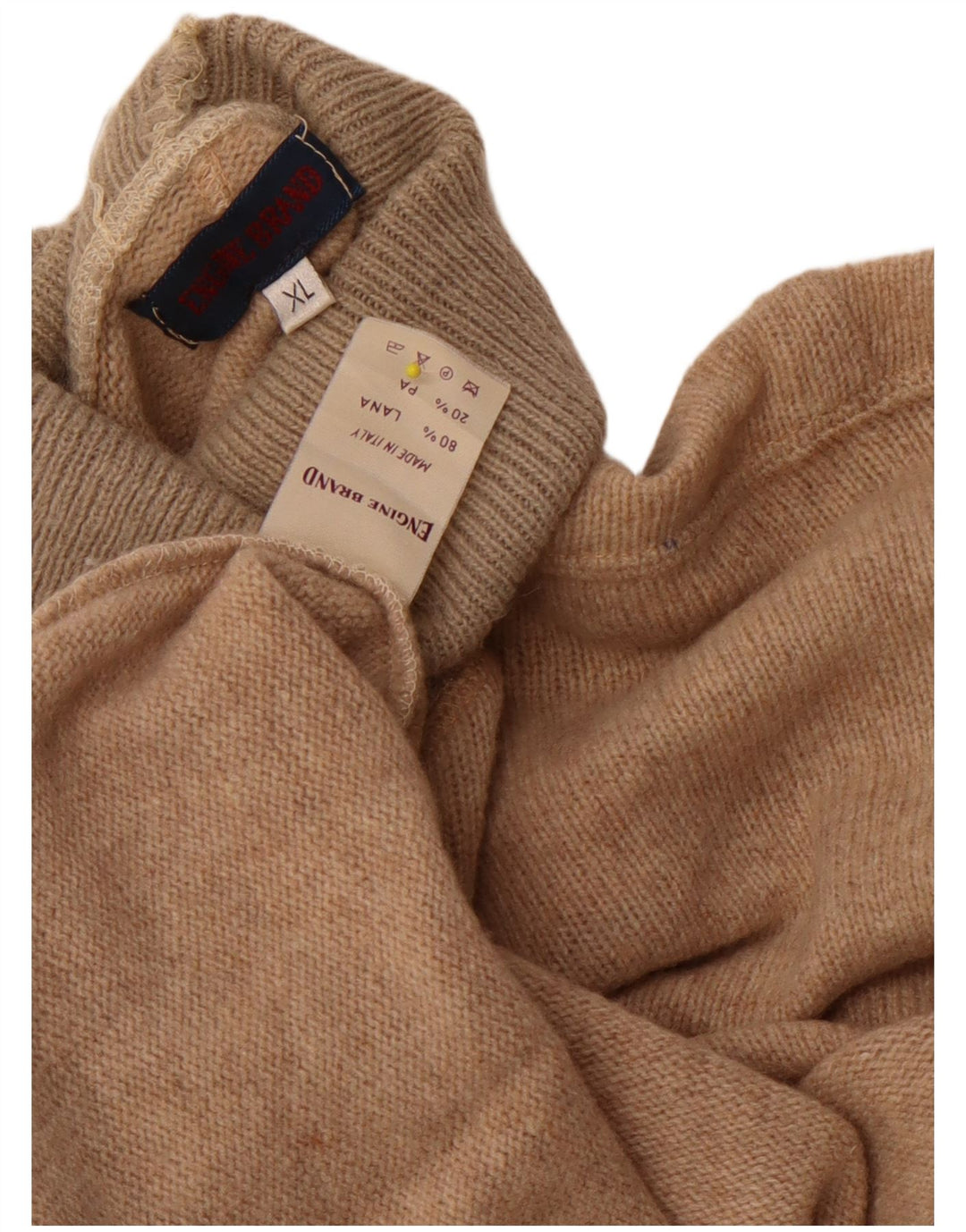 ВИНТАЖНЫЙ женский свободный джемпер с высоким воротником, Великобритания, 18 XL, бежевый, шерстяной