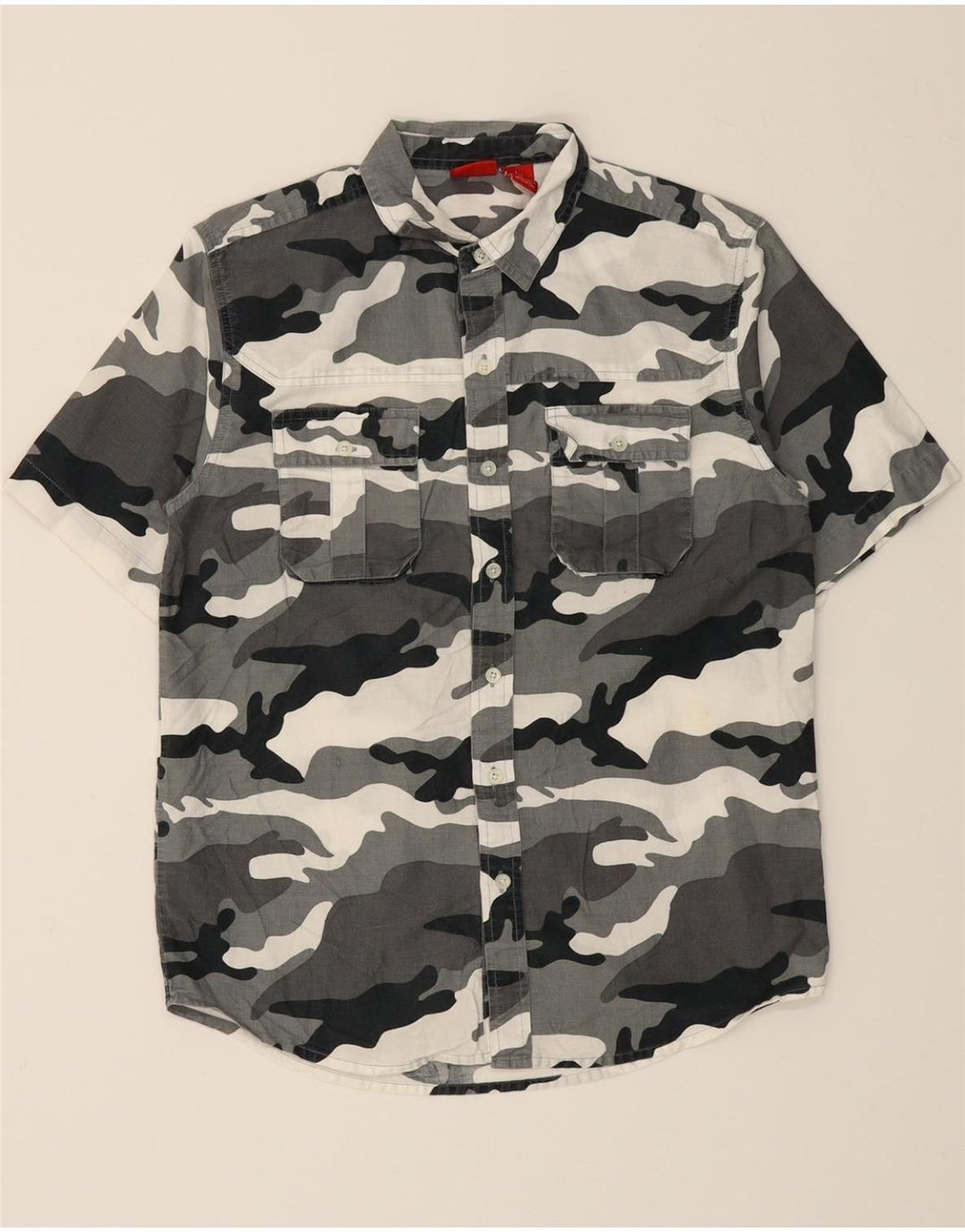 MOSSIMO Boys Short Sleeve Shirt 10-11 Years Large Grey Camouflage Cotton Vintage Mossimo and Second-Hand Mossimo from Messina Hembry 