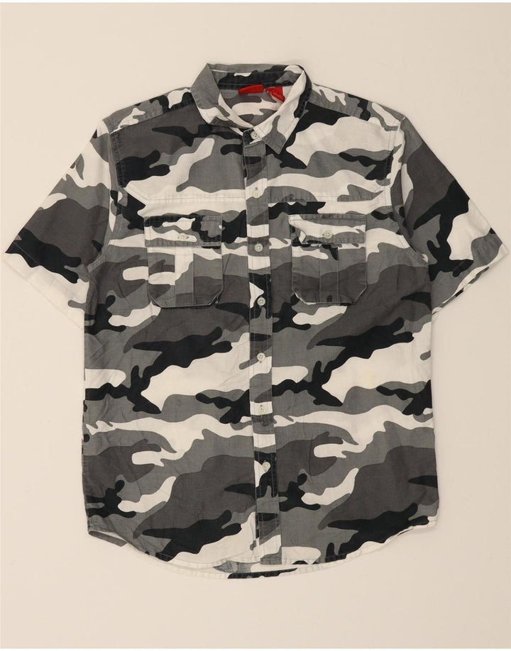 MOSSIMO Boys Short Sleeve Shirt 10-11 Years Large Grey Camouflage Cotton Vintage Mossimo and Second-Hand Mossimo from Messina Hembry 