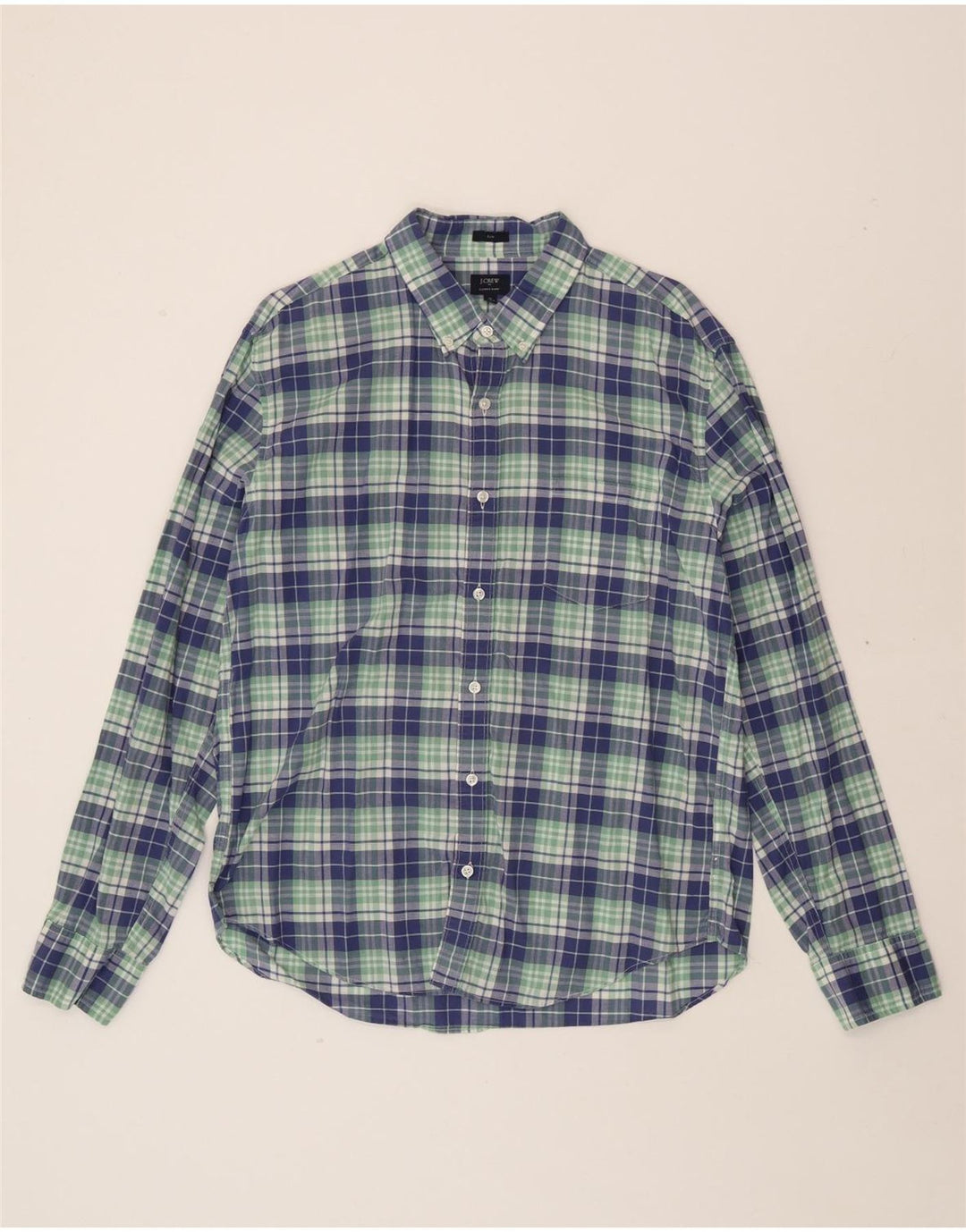 J. CREW Mens Slim Shirt XL Blue Check Cotton Vintage J. Crew and Second-Hand J. Crew from Messina Hembry 