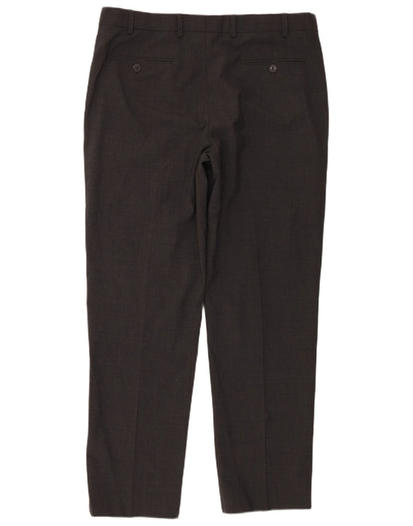 Мужские костюмные брюки классического кроя Marks & Spencer W36 L31 серые шерстяные