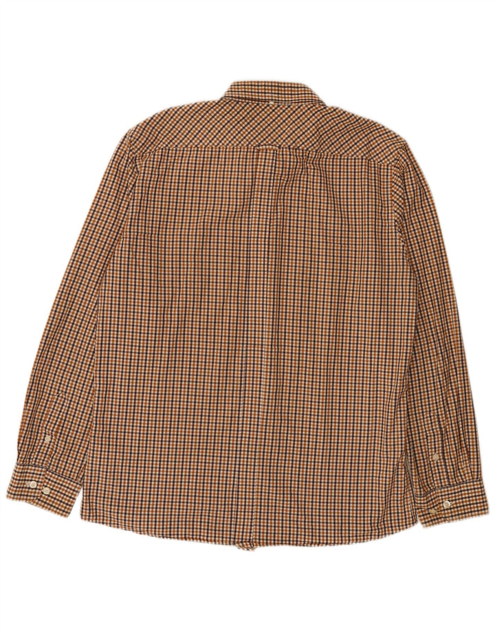 Мужская рубашка Ben Sherman, большая коричневая хлопковая клетка в мелкую клетку
