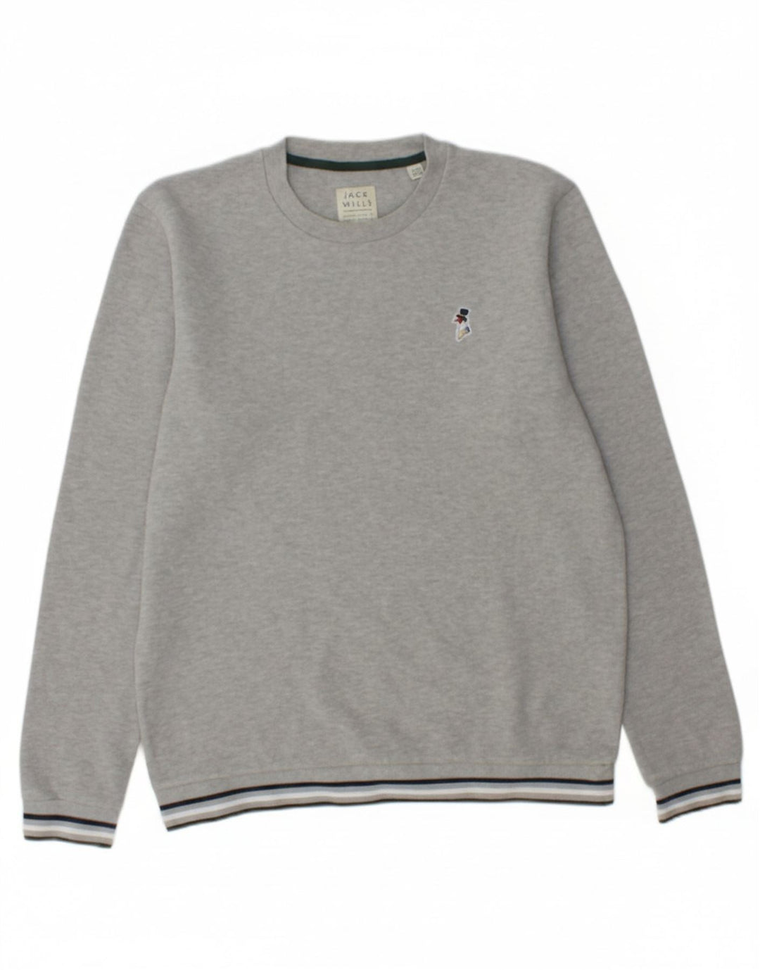 JACK WILLS Mens Sweatshirt Jumper Small Grey Cotton