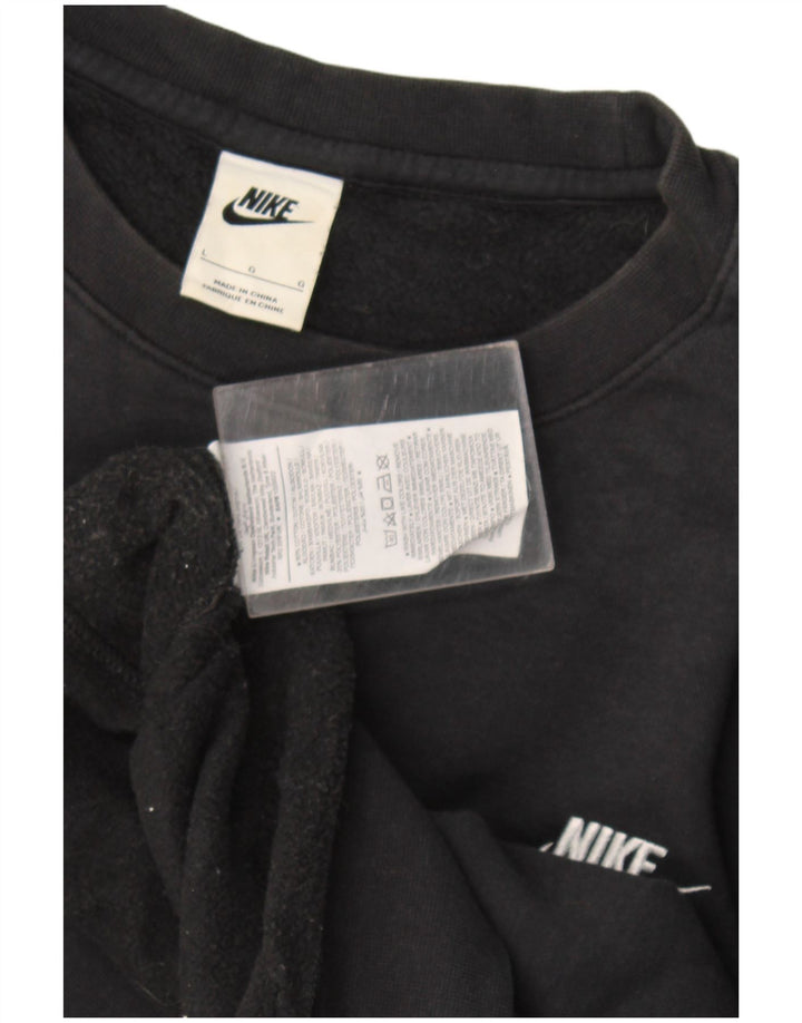 Мужской свитшот Nike, большой черный хлопковый джемпер
