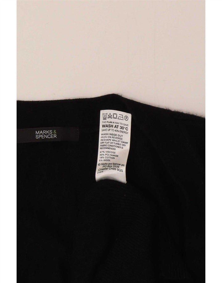 Женский удлиненный кардиган Marks & Spencer UK 12, средний черный из вискозы