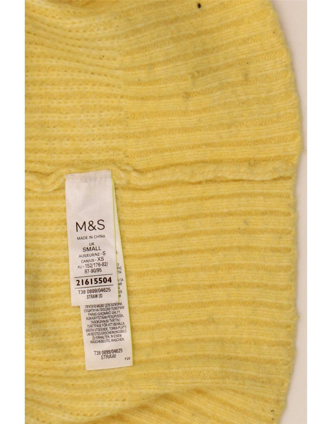Женский джемпер с высоким воротником Marks & Spencer, Великобритания, 10, маленький, желтый