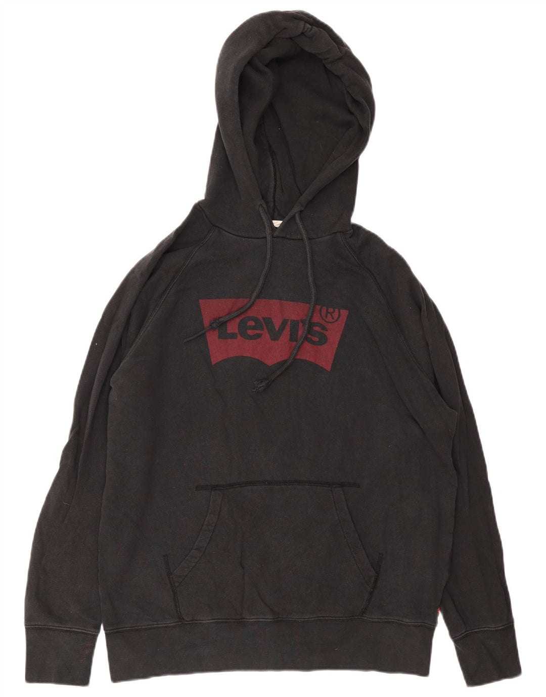 Мужской джемпер с капюшоном Levi's, черный, хлопковый, среднего размера