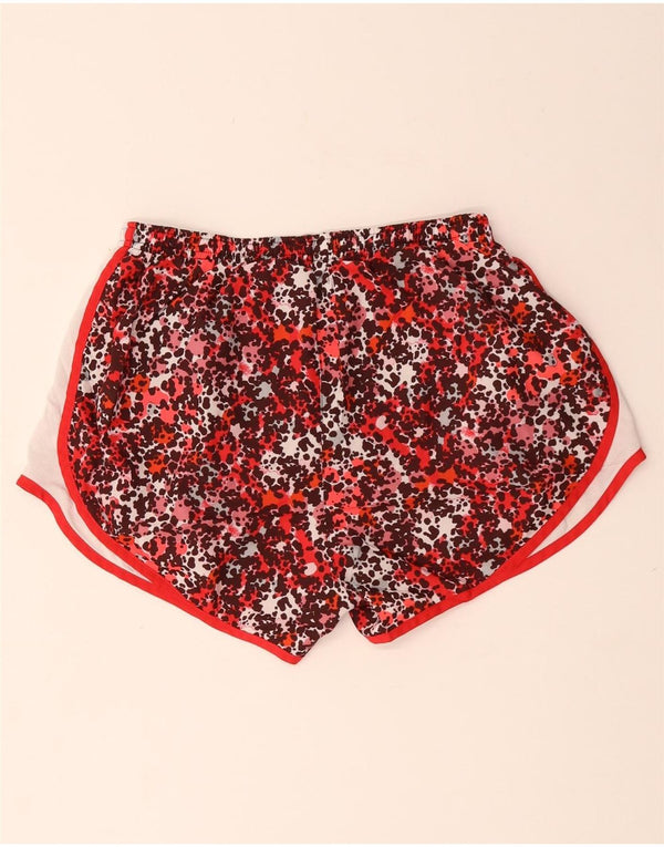 NIKE Womens Dri Fit Sport Shorts UK 14 Medium  Red Animal Print Polyester