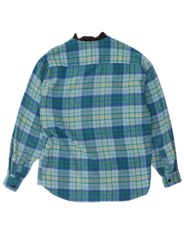 Мужская фланелевая рубашка Mac Fashion, шерстяная рубашка в синюю клетку среднего размера