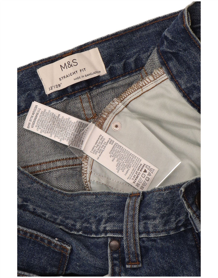 Мужские прямые джинсы Marks & Spencer W32 L29 синие, хлопок