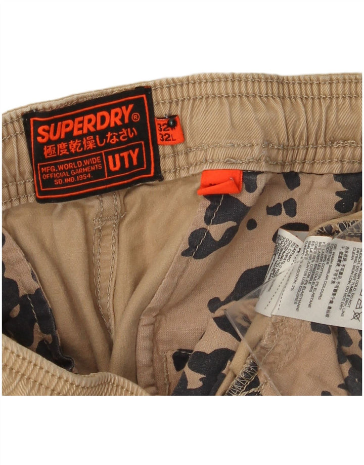 SUPERDRY Мужские прямые брюки карго W32 L29 Бежевые, хлопок