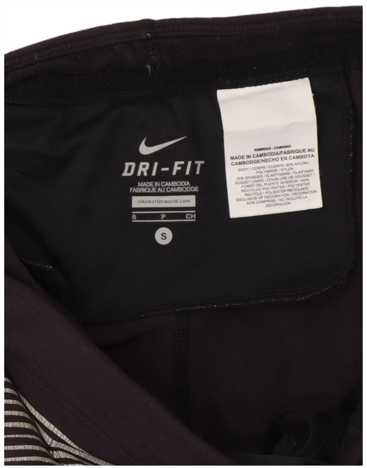 Женские леггинсы NIKE Dri Fit UK 8, маленькие серые нейлоновые полоски