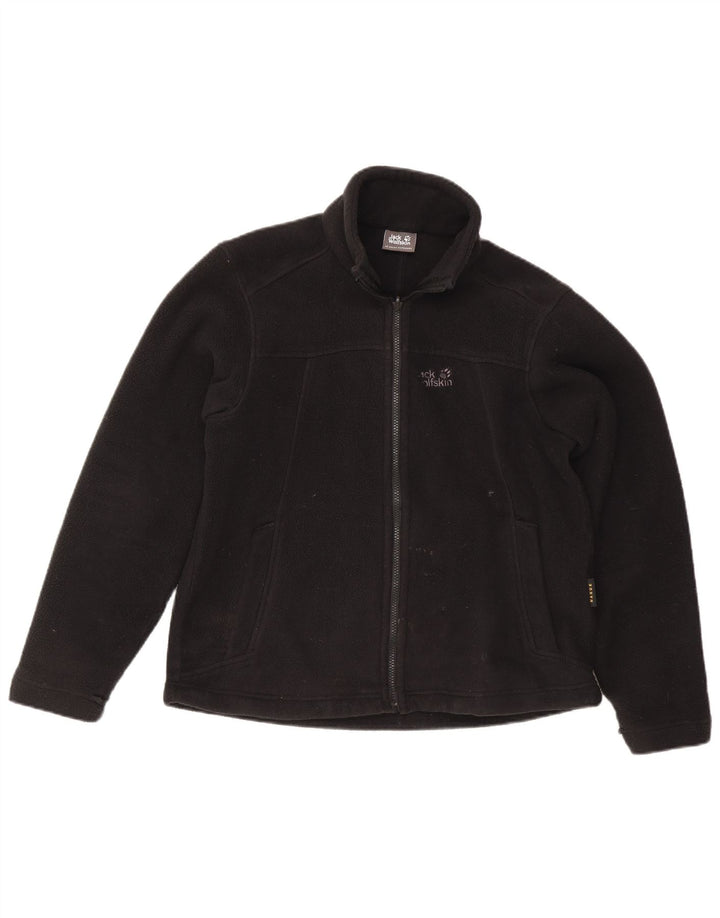 Женская флисовая куртка с подкладкой Jack Wolfskin UK 14, большой черный полиэстер