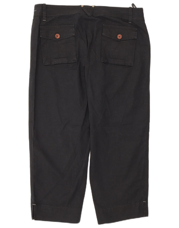 CONTE OF FLORENCE Womens Straight Cropped Trousers IT 48 XL W36 L23 Black