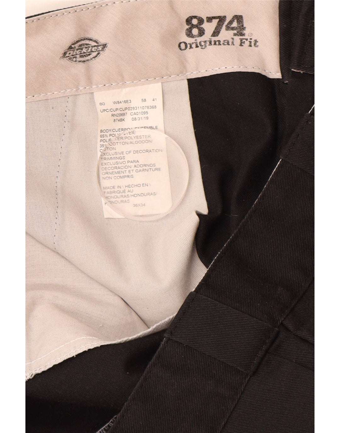Мужские прямые брюки чинос DICKIES 874 Original Fit W36 L34, черные