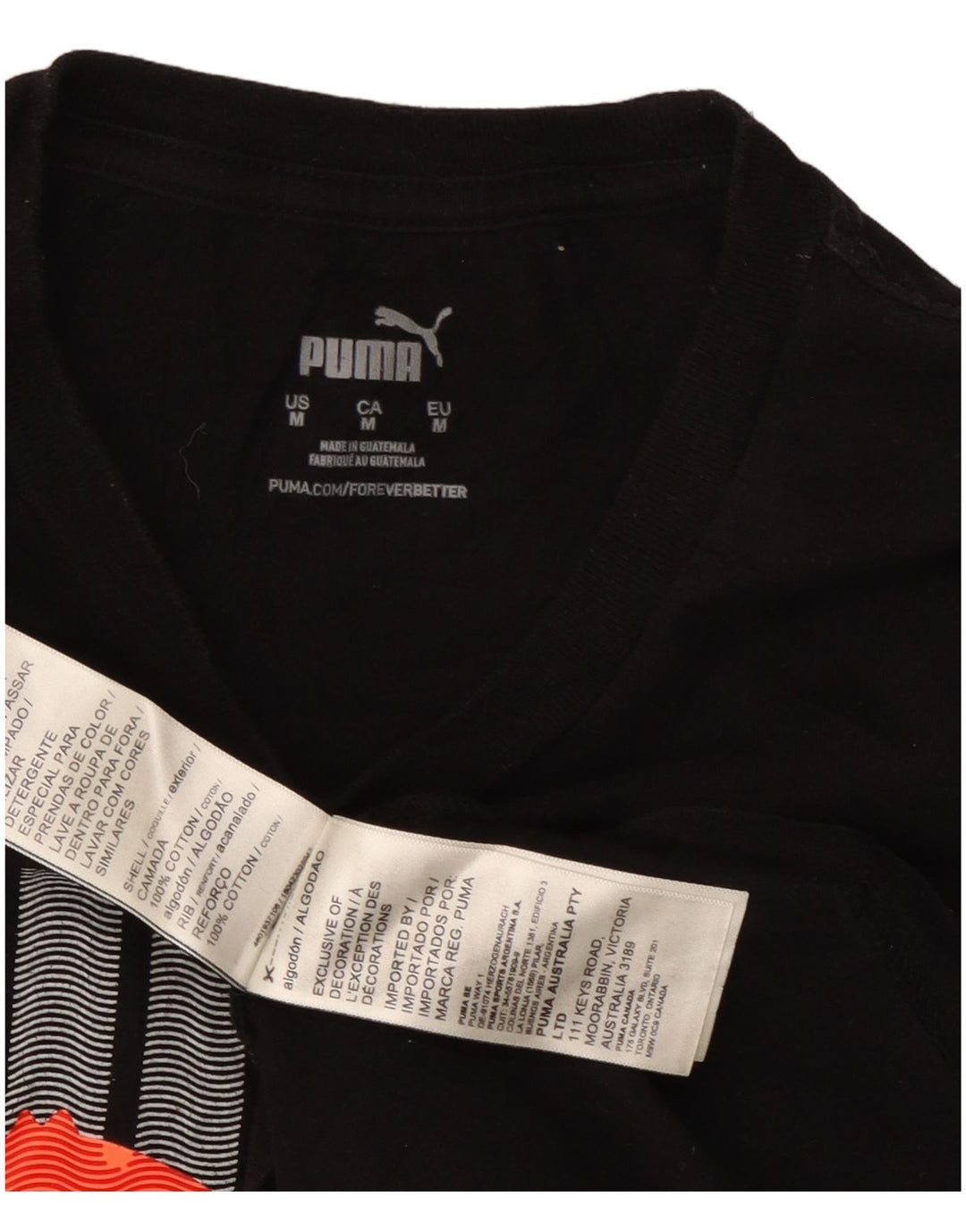 Мужская футболка с рисунком PUMA, черный хлопок, средний размер