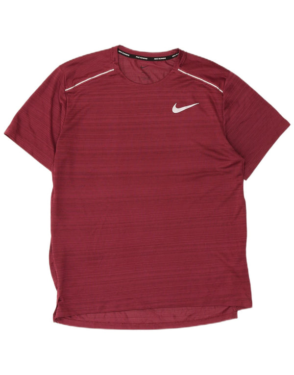 Мужская футболка Nike Dri Fit из полиэстера в тонкую полоску большого бордового цвета
