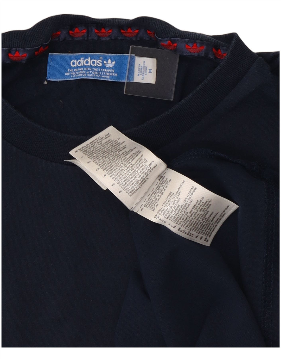 Adidas Мужская футболка Top Medium Темно-синяя полоска из хлопка