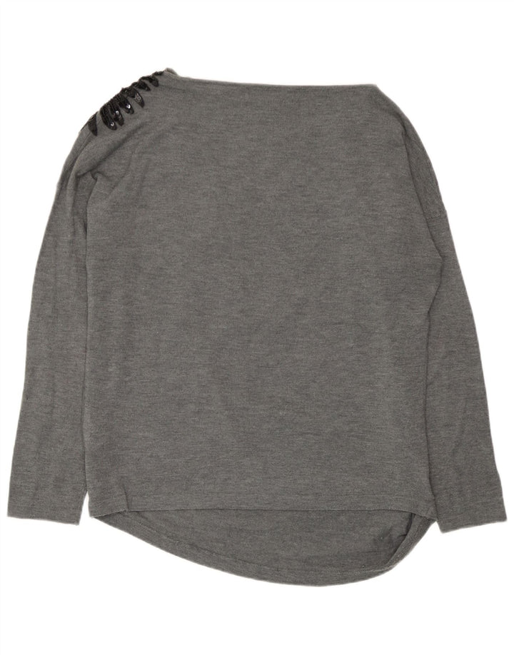 Женская блузка Zara Top UK 14, средний серый акрил